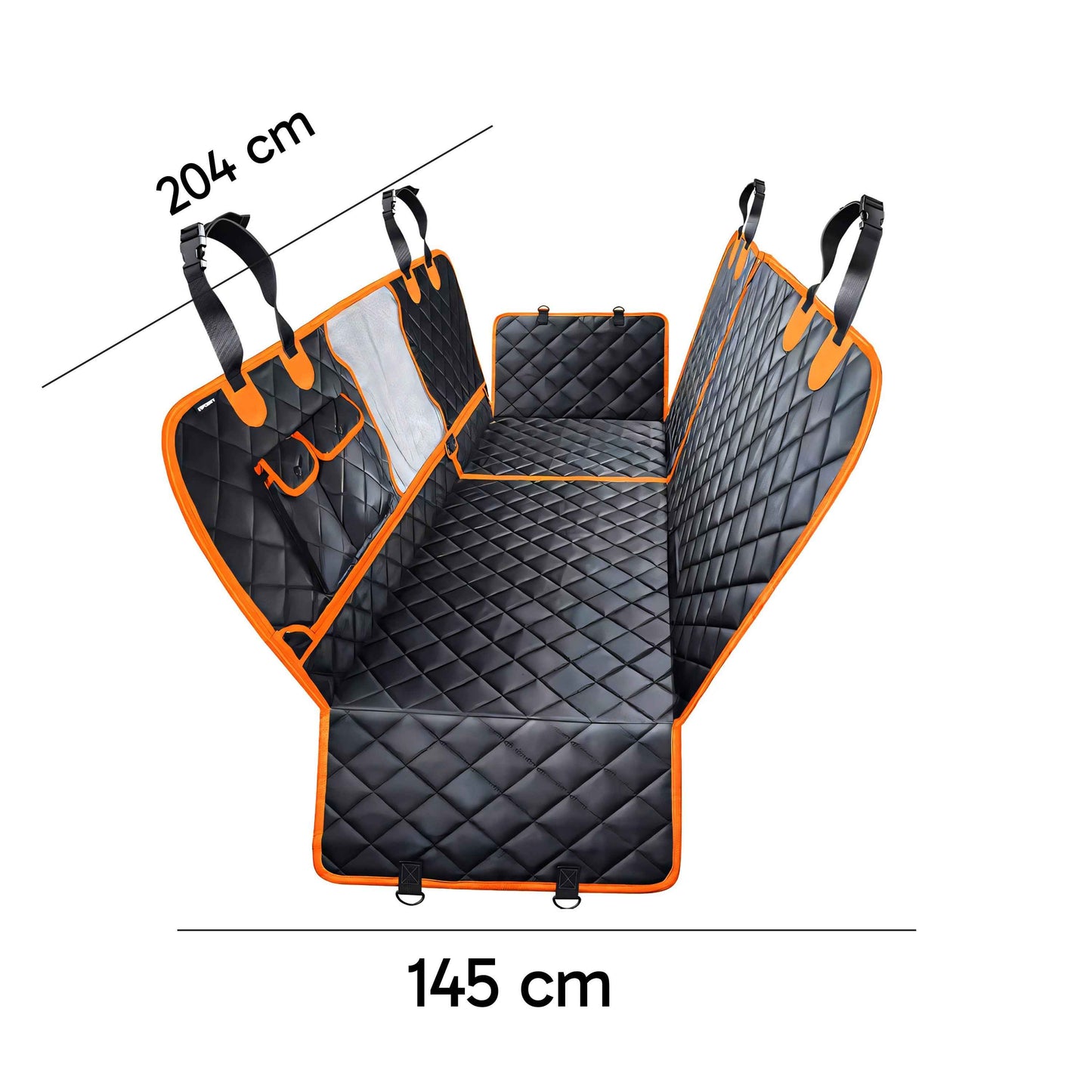 XXL RETOO PetCare 4-in-1 Waterproof 600D Dog Seat Cover, Protective Car Seat Mat for Pets, with Fasteners and Pockets, Durable Upholstery Protection Against Fur, Mud, and Scratches, Easy-to-Clean Travel Mat for Rear Seats of