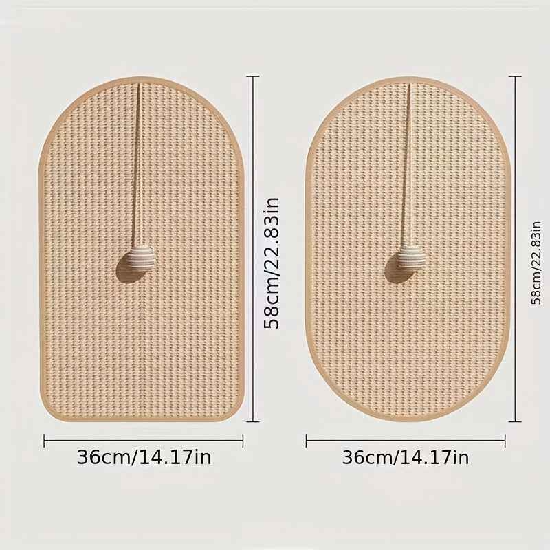 Sisal Cat Scratching Pad - Durable, Sofa-Safe Scratch Board with Playful Toy for Cats, Cat Mat
