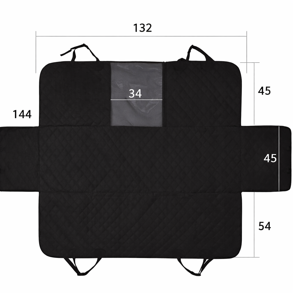 Wodoodporny pokrowiec samochodowy dla psa na tylnej kanapie – czarny