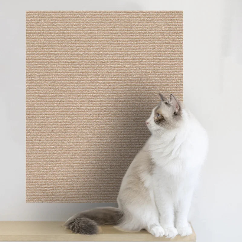 Selbstklebende Katzenkratzmatte, zuschneidbarer Katzenteppich, Katzenkratzmatte für Ecken und Wände, DIY-Kratzschutz für Sofas und Möbel