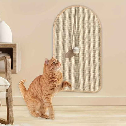 Sisal Cat Scratching Pad - Durable, Sofa-Safe Scratch Board with Playful Toy for Cats, Cat Mat