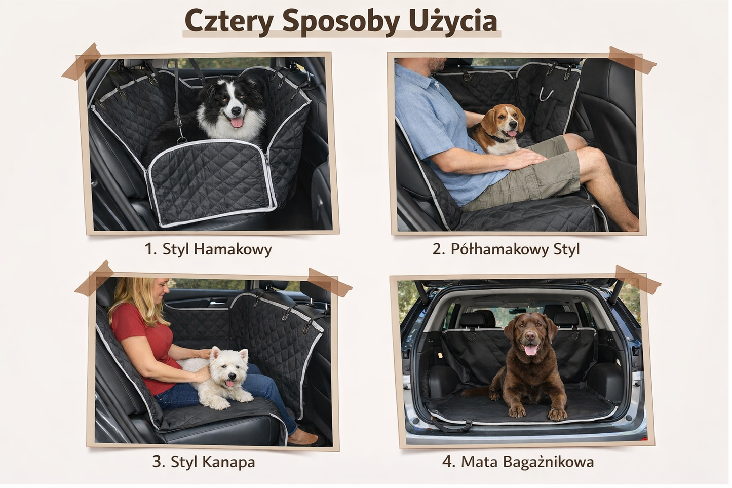 Wodoodporny pokrowiec do auta dla psa – ochrona tylnej kanapy - Pupilowy Kącik