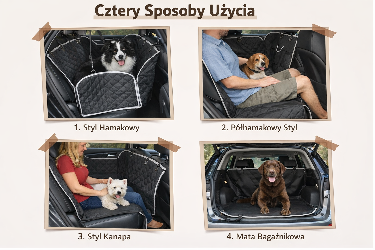 Wodoodporny pokrowiec do auta dla psa – ochrona tylnej kanapy - Pupilowy Kącik